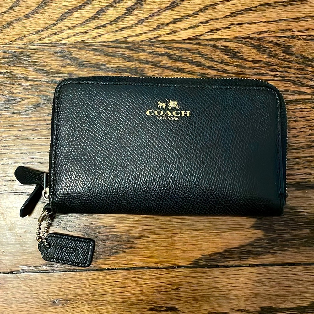 Coach black leather wallet